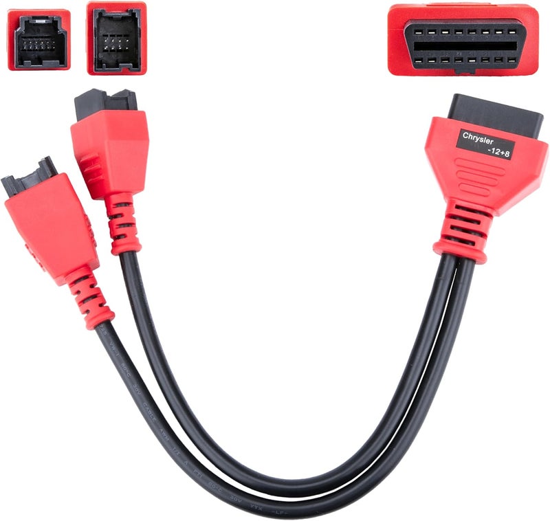 ecocstm 12+8 Pin Connector to OBD2 Adapter, Secutiry Gateway Bypass Cable, 12+8 Cable for Chrysler SGW Equipped FCA Vehicles for Diagnostic, Fit for Scanners MK808 MK808S MX808 MS906 Pro MS908S - Image 1
